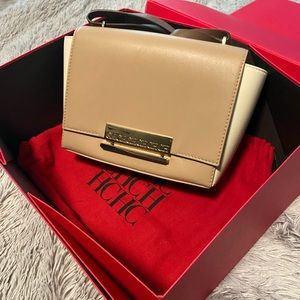 Carolina Herrera Tan and Cream Shoulder Bag
